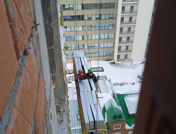 Монтаж витражного остекления из алюминиевого профиля